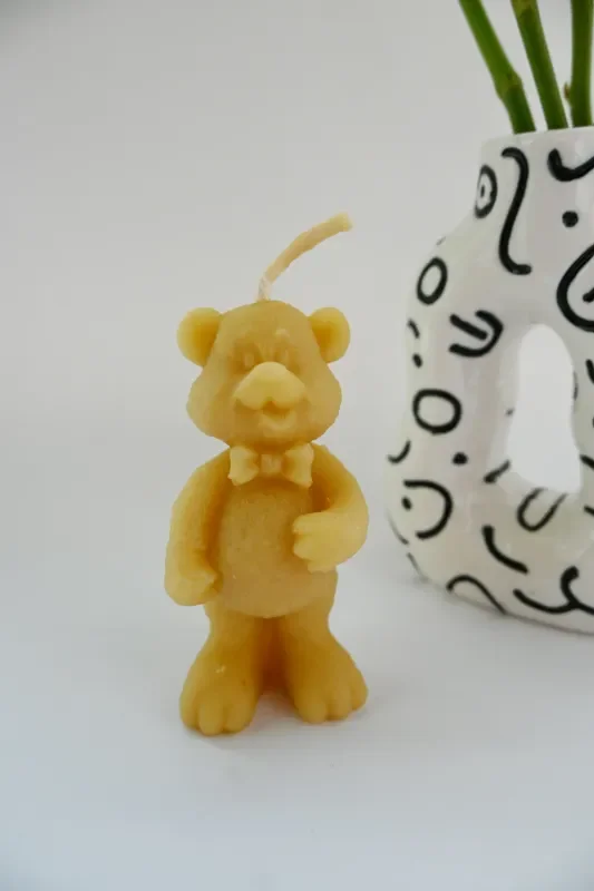 Beeswax Teddy In A Bow Tie Candle