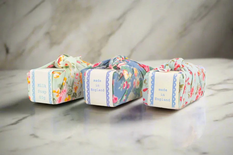 Floral Fabric Wrapped Soaps