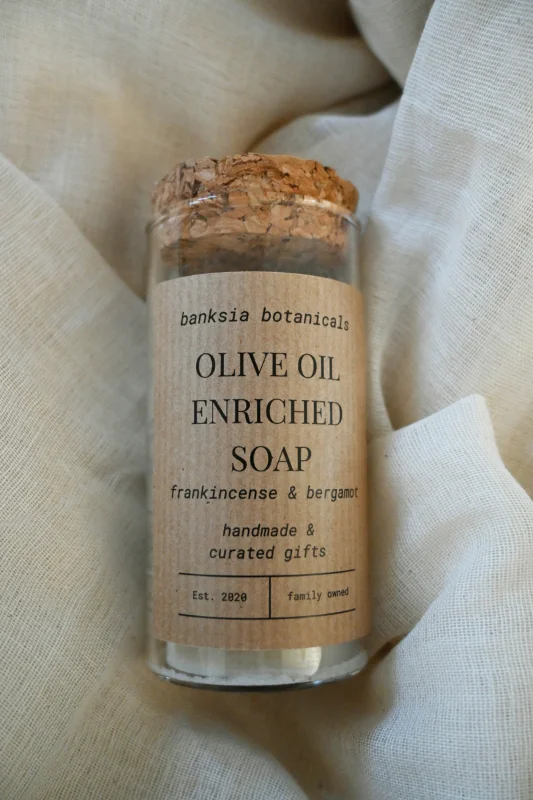 Frankincense & Bergamot Scented Olive Oil Enriched Gift Soap