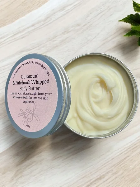 Geranium and Patchouli Whipped Body Butter, Natural & Vegan