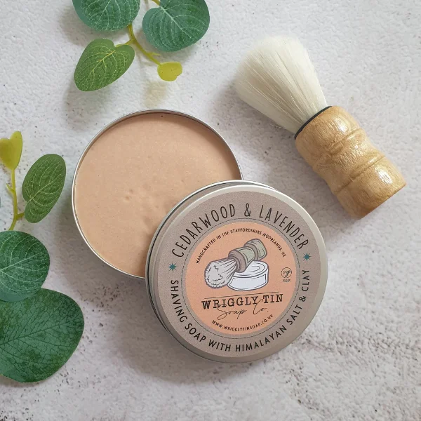 Handmade Cedarwood & Lavender Natural Shaving Soap with Clay