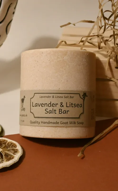 Lavender & Litsea Salt Handmade Goats Milk Bar