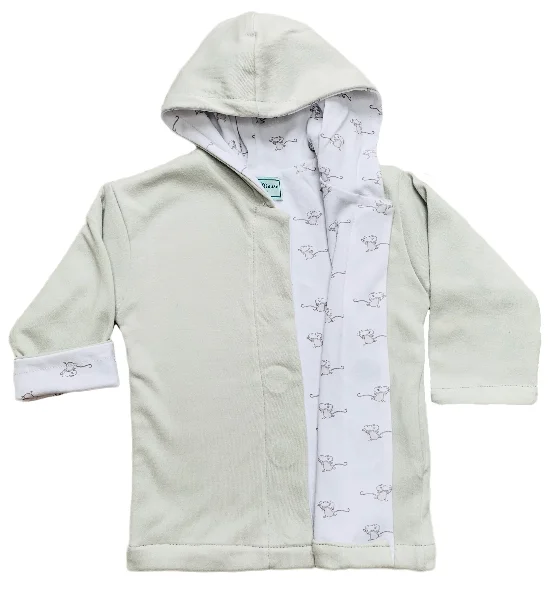 Reversible Hooded Top | Pale Grey / 6m